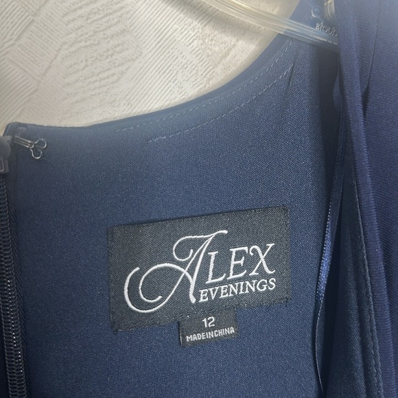 🦋 🆕 ALEX EVENINGS gown Dress with Jersey Bodice with Satin Skirt size 12 - Picture 10 of 15